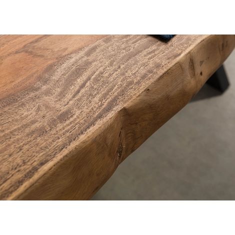 Tavolo da pranzo Sheesham grigio tinto 200x100 cm smontato FREEFORM (1/2)