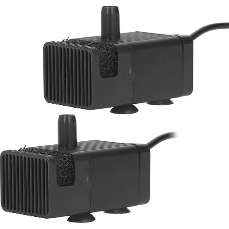 Lot de 2 mini pompes à eau silencieuses sans balais, 5 V CC, pompe de filtration à faible aspiration pour aquarium (1/5)