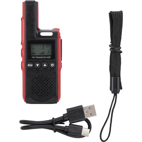 Mini talkie-walkie portable UHF professionnel bidirectionnel (rouge) (1/5)