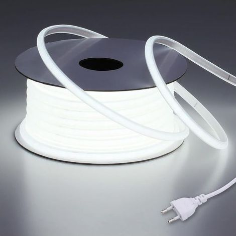 Ruban LED COB 220V étanche IP65 10M 6000K blanc froid – Flexible découpable pour chantiers – Installation directe sans transformateur (1/5)