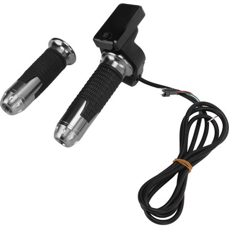 paire de poignées d'accélérateur en aluminium avec écran LCD, câble et clé pour vélo électrique (1/5)