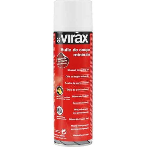 Virax – Huile de coupe minérale aérosol 500 ml – 110200 – Lubrification haute performance pour filetages – Émulsifiable à l'eau