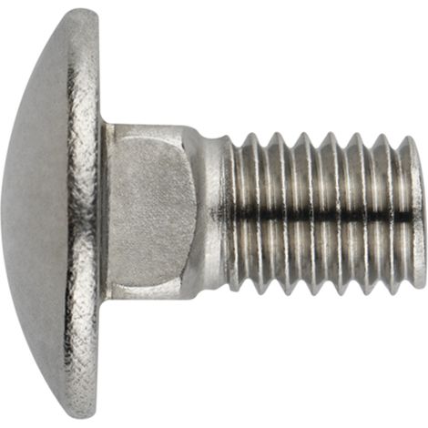 Caja de 200 - Tornillo DIN-603 - Cabeza redonda y cuello cuadrado - Inox A2 M8 x 16