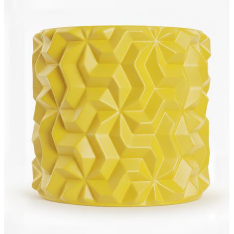 Cache-pot jaune à motif géométrique 3D pour plantes de grenier (1/3)