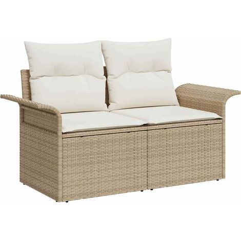 Maison Exclusive - Garten-Sofa-Set mit Kissen mit Speicher 7 pcs