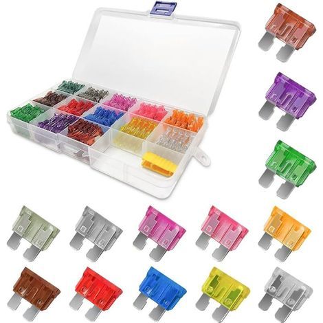 Adusniaoto Lot of 130 standard blade automotive fuses for cars, trucks, motorcycles, boats, SUVs (1/5)