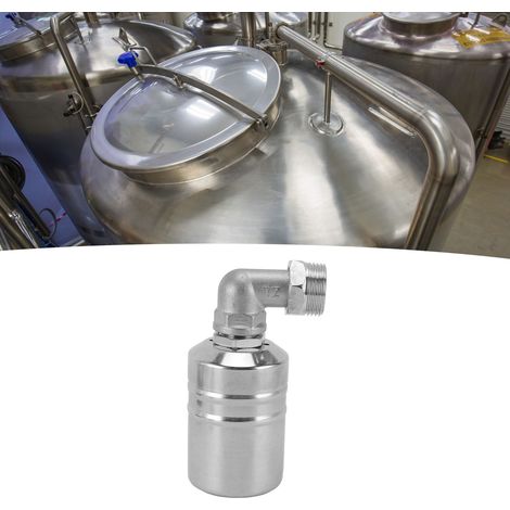 Robinet d'eau Automatique avec Flotteur pour Niveau d'eau en Acier Inoxydable avec Coude 1/2inch et Adaptateur 1/2inch à 3/4inch pour Piscine, Fontaine et Réservoir (1/5)