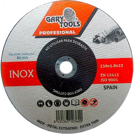 Disco de corte INOX GARY® 230mm para acero inoxidable  Oferta exclusiva (1/2)