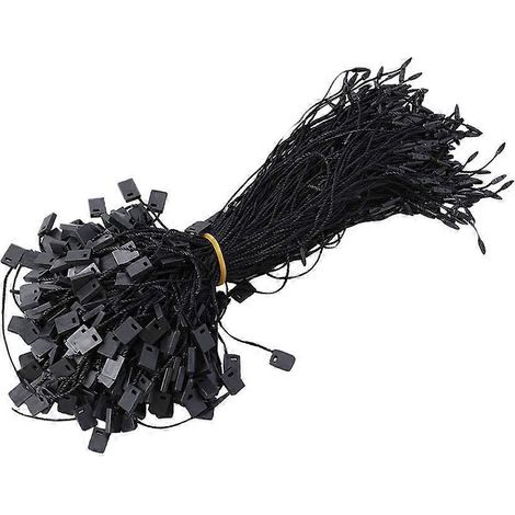 paquet de cordons universels pour étiquettes de vêtements, attache carrée en plastique pour la maison et le magasin (noir)-M