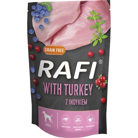 Alimento húmedo para perros Rafi con pavo 500 g