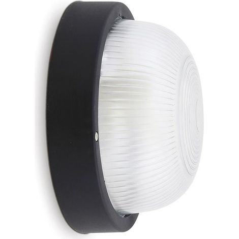 Supporto a parete FAR Round IP44 E27 12W Nero (1/2)