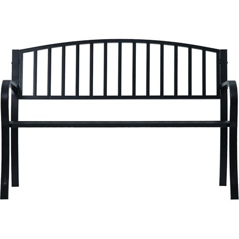Maison Exclusive - Gartenbank 125 cm Schwarz Stahl (1/5)