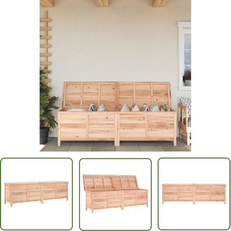 The Living Store Boîte de rangement de jardin 198,5x50x56,5 cm bois massif sapin - Boîte De Rangement Jardin - Coffre De Jardin - Rangement Extérieur - Meuble De Jardin - Bois Massif (1/6)