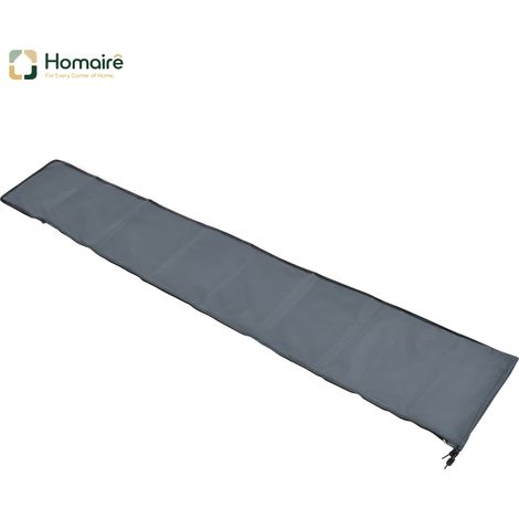 HOMAIRE Sonnenschirm Schutzhülle wetterfeste Abdeckung mit Reißverschluss & Fixierriemen Oxford-Polyester grau