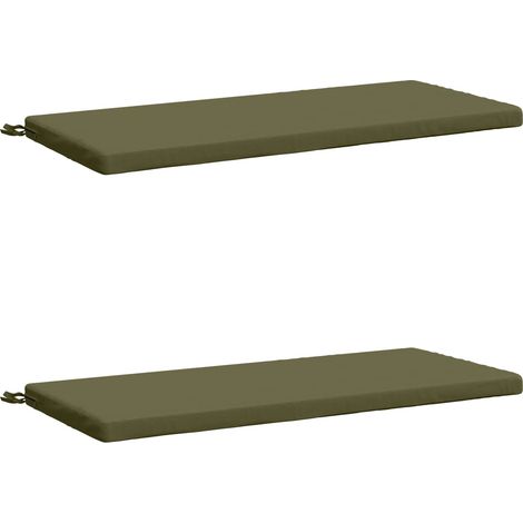 Cojines para bancos SOEST 2 uds. 100% Poliéster Verde oliva vidaXL
