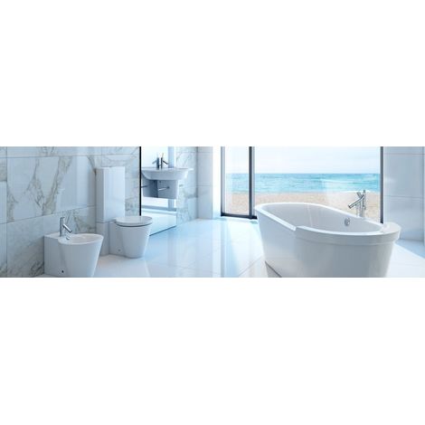 Mueble de baño blanco de 3 cajones, MDF (1/5)