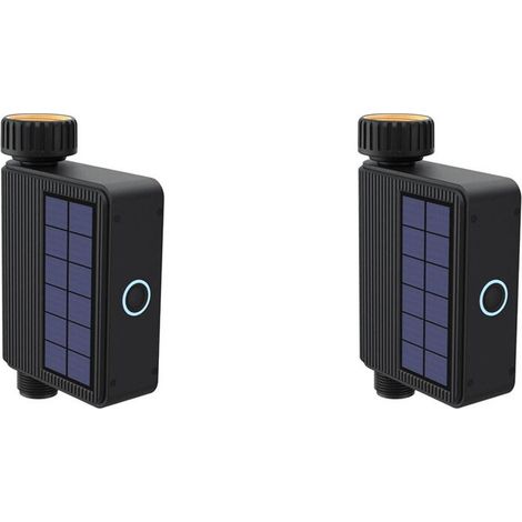 Sistema de riego solar 2X con WiFi, temporizador inteligente para jardín, controlador de riego automático, herramienta de riego para exteriores (1/4)