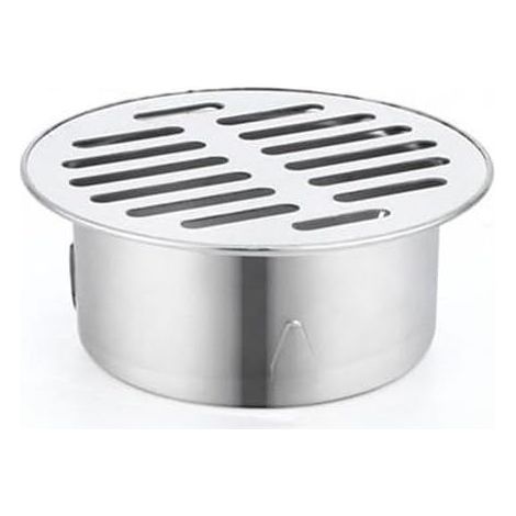Siphon De Sol Rond en Acier Inoxydable, Grille De Goutte, Filtre Anti-Encrassement, Outils De Maison pour Balcon, Cour,Siphon De Sol pour Toit, Terrasse, Jardin ExtéRieur (ø83 mm) (1/5)