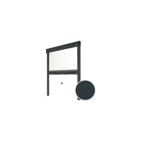 Moustiquaire Enroulable Alu Gris Anthracite L100 x H160cm – Moustiquaire pour Fenêtre Recoupable (1/4)