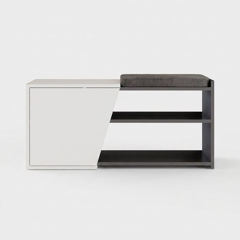 Banco zapatero con cojín y puertas para recibidor Fiona (1/4)