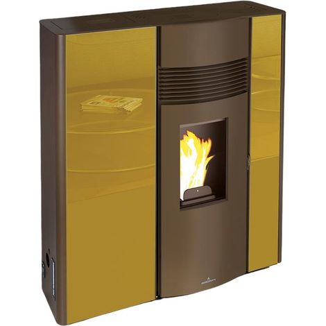 Poêle à granulés extra-plat option canalisable - BRONPI Olivia 11 kW Sans KIT de canalisation (1/3)