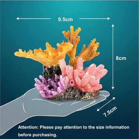 Décoration de Corail Artificiel pour Aquarium Ornement Récif Coloré en Résine pour Poissons (1/5)