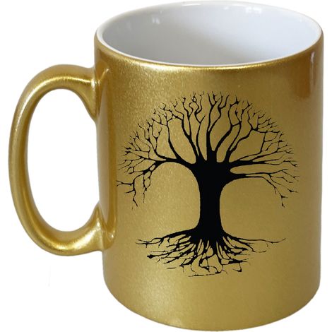 Tasse dorée en céramique Arbre de Vie par Cbkreation