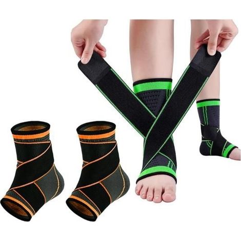 Cheville de compression orange - Non spécifiée - Orange - Respirante - Ajustable - Unisexe (1/5)