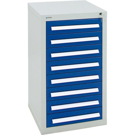Stumpf Schubladenschrank Serie T-100/35-1, 8 Schubladen enzianblau (8x100mm) (1/3)