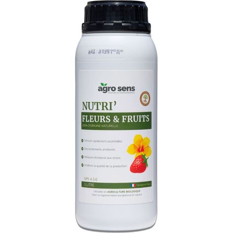 Nutri Fleurs et Fruits - Engrais liquide pour floraison et fructification - 1 litre (500 litres de préparation) (1/5)