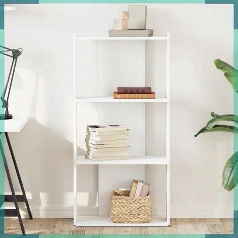 Bibliothèque - 860265 - Blanc - 60 x 30 x 120 cm - 3 étagères (1/5)