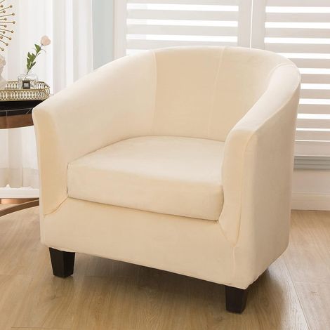 Set of 2 stretch velvet armchair covers with removable cushion cover for sofa, club, bar, lounge counter (3120) (1/5)