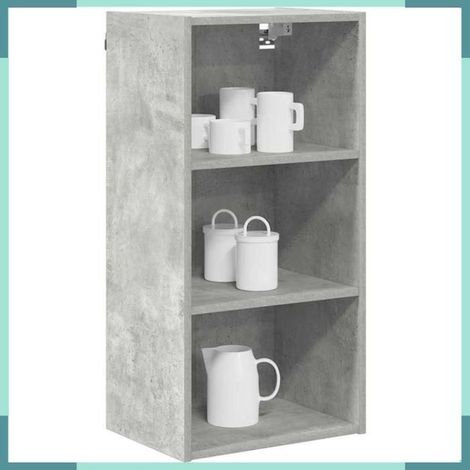 884445 Armoire suspendue avec stockage Gris béton 40 x 29,5 x 80 cm (1/5)