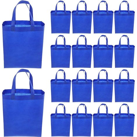 Sacs de courses SECFOU bleus en tissu non tissé avec poignées , lot 30 , réutilisables , faciles à r (1/5)