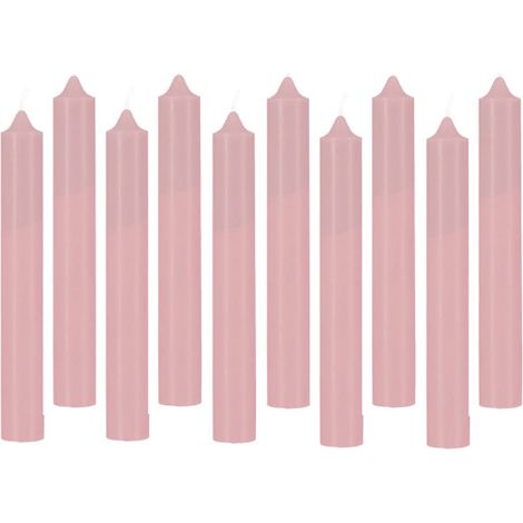 Lot de 10 Bougies Bâton "Hugo" 16cm Rose Clair (1/2)