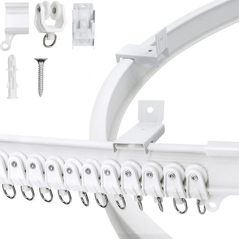 Rail de rideau 3M pour montage au plafond, rail de rideau flexible et pliable avec système de rail rail de rideau pour camping-car séparateur de pièce (1/5)