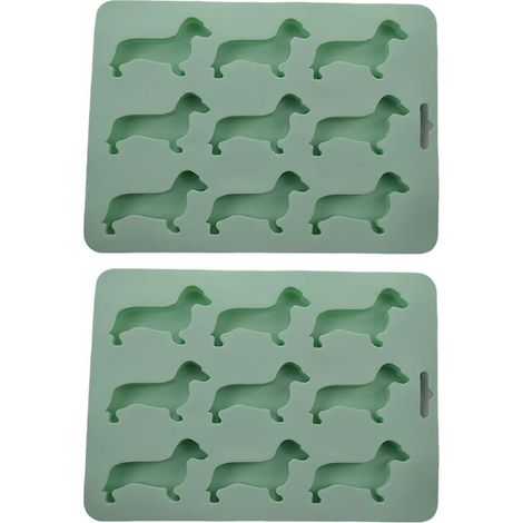 Moule à glaçons en silicone en forme de teckel, idéal pour la fabrication de glaçons pour boissons, bonbons, biscuits et décoration de cupcakes. (1/5)