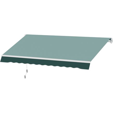 Store banne à enrouleur manuel 2,5 x 2 m en aluminium et polyester vert