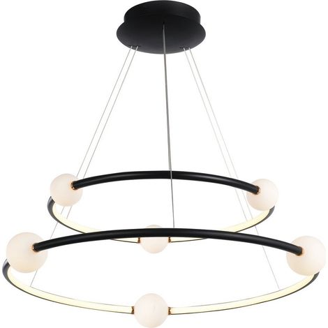 Italux Lausanne - Suspension LED moderne noir, rose, blanc chaud 3000K 4600lm dimmable