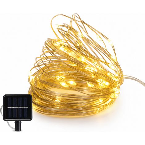 Guirlande Lumineuse LED Solaire Multicolore, 500 LED avec Télécommande, Fil Argenté, Décoration Extérieure Imperméable (1/5)