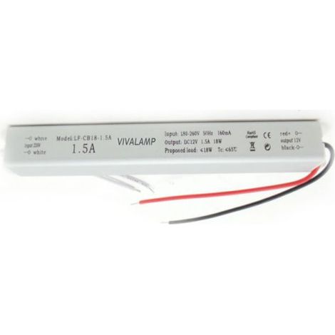 Trasformatore led 24w Alimentatore Led 12v DC 1,5A Per Striscia e Lampadine Driver