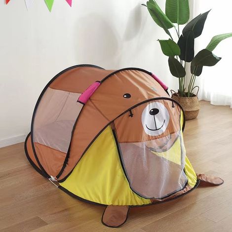 Cabane Enfant Pop-Up Portable, Ours Tente de Jeux Pliable pour Chambre, Jardin et Camping (1/2)