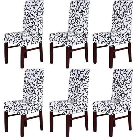 Housses de Chaise Stretch - Spandex - 6PCS - Déhoussable - Synthétique - Rectangulaire (1/3)