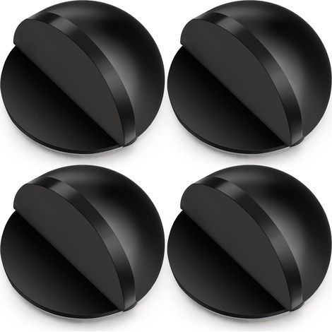Stainless steel and rubber door stops – Black four-piece model – Rust and corrosion resistant (1/5)