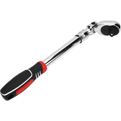 Jiawu Clé à Cliquet Télescopique 1/2" 72T avec Angle de Courbure de 180° pour Plus de maniabilité, pour Usage Domestique et Garage, Acier Cr-Mo (1/5)