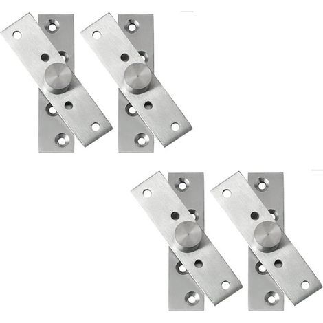 Bisagra giratoria de 360 grados, 4 piezas, Bisagra para armario, Acero inoxidable, Bisagras ocultas para puerta, 74,817,6 mm, Plateada (1/5)