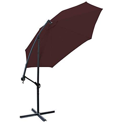 Garden Parasol Sun Shade Patio Banana Cantilever Hanging Umbrella 3m Wine Red