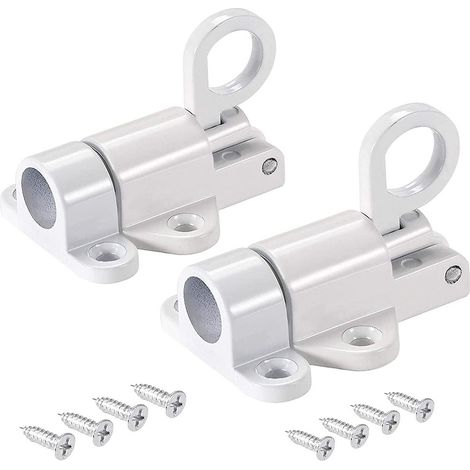 Lot de 2 loquets en aluminium, loquet à ressort, pour fenêtre, abri de jardin, portail, toilettes (1/3)
