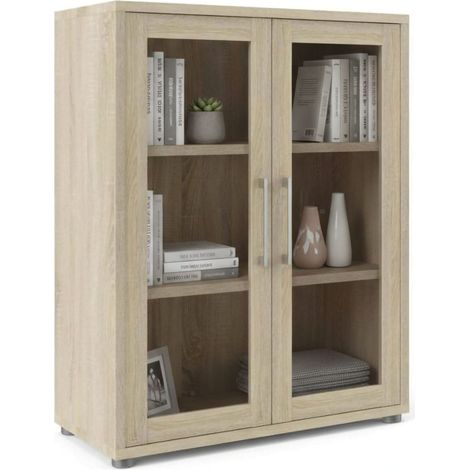Dmora - Kommode Laureen, Wohnzimmerbuffet, Wohnzimmer-Sideboard, Moderne Küchen-Speisekammer, 89x40 h113 cm, Eiche
