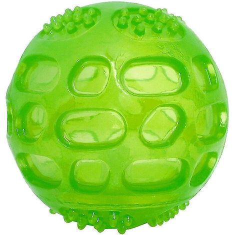 Unzerstörbarer Kauball aus Gummi für Hunde, mit Quietscher und Schwimmfunktion – Grün (1/3)